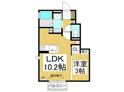 しなの鉄道 屋代駅 徒歩11分 2階建 築4年(1LDK/1階)の間取り写真