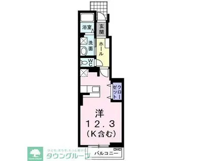 ソレイユ(ワンルーム/1階)の間取り写真