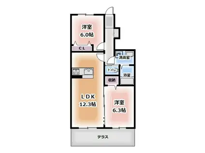 EVERY(2LDK/1階)の間取り写真