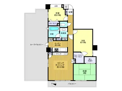 ライオンズスクエア川崎京町(3LDK/4階)の間取り写真