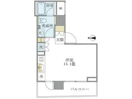 KDXレジデンス南麻布(ワンルーム/4階)の間取り写真