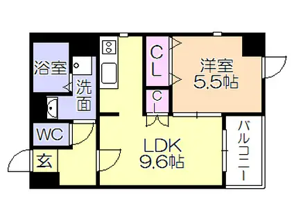J-PLACE東町(1LDK/8階)の間取り写真