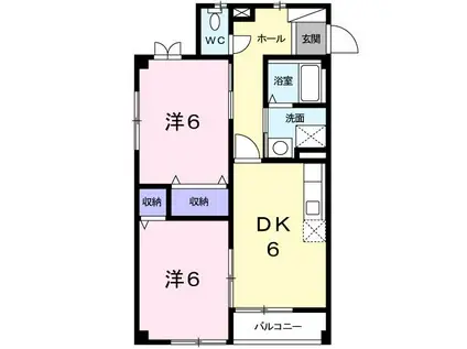 リバーサイド F.M(2DK/1階)の間取り写真