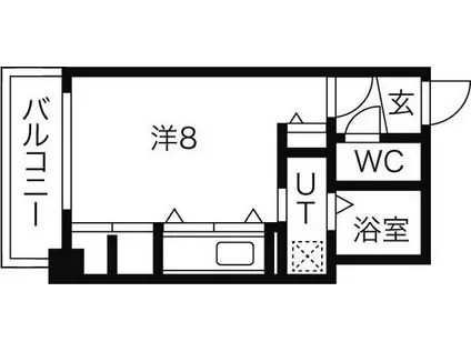 ブランノワールN13 EXE(ワンルーム/9階)の間取り写真