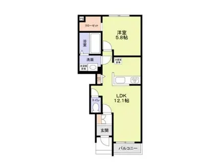 ALBA BEL(1LDK/1階)の間取り写真