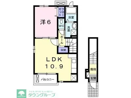 エージ シュート(1LDK/2階)の間取り写真