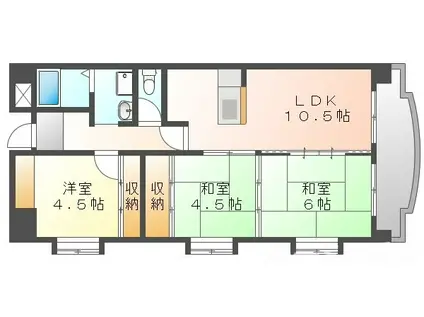 淡路島サニーサイド美波(3LDK/7階)の間取り写真