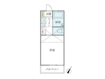 U・FLATS(1K/2階)の間取り写真