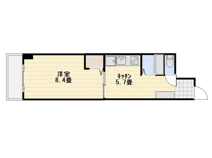 トーア川崎マンション(ワンルーム/2階)の間取り写真