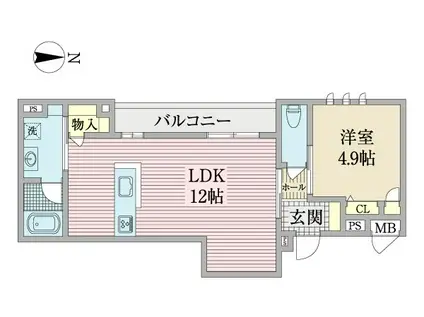メゾンオリーブII (1LDK/1階)の間取り写真