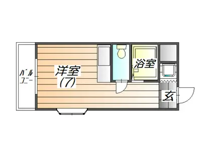チェリーヒルズ(ワンルーム/1階)の間取り写真