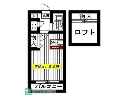 ロワジール貫井B(ワンルーム/1階)の間取り写真