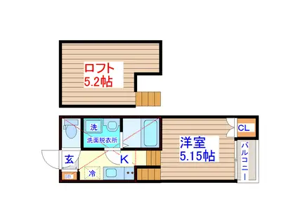 VEGA(1K/1階)の間取り写真