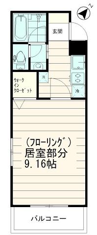 リトルグローブ(1K/2階)の間取り写真