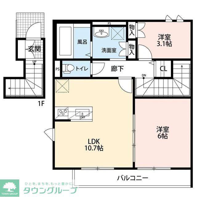 MEMORY COURT(2LDK/2階)の間取り写真