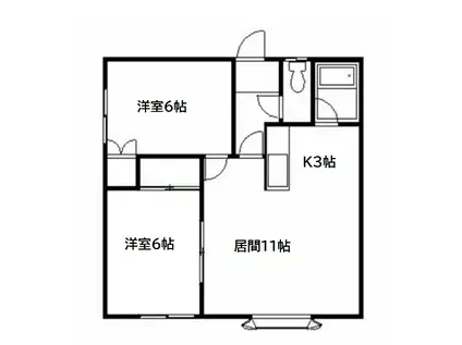 せせらぎハイツ(2LDK/1階)の間取り写真
