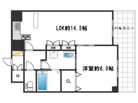 プレサンス神戸みなと元町(1LDK/11階)の間取り写真