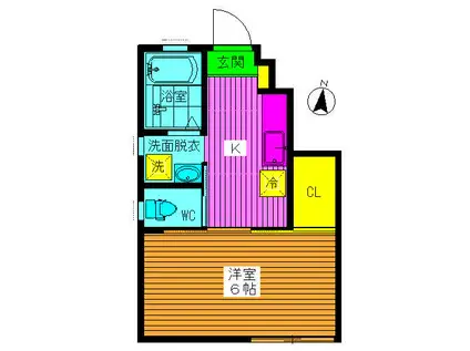 メゾン山水(1K/1階)の間取り写真