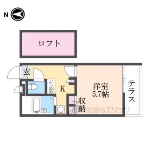 レオパレスエルザ1(1K/3階)の間取り写真