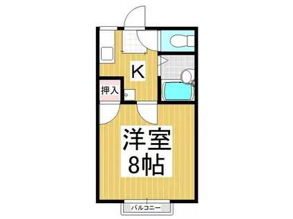 シャトリエ 南(1K/1階)の間取り写真