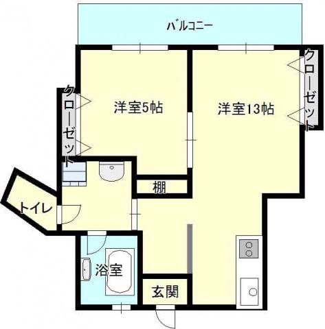 平和ビル(1LDK/9階)の間取り写真
