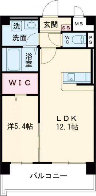 カサグランデ本町(1LDK/1階)の間取り写真