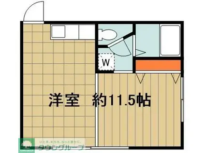 ヴィラフローレンス(ワンルーム/1階)の間取り写真