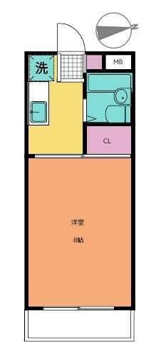 クレシード三光町(1K/2階)の間取り写真