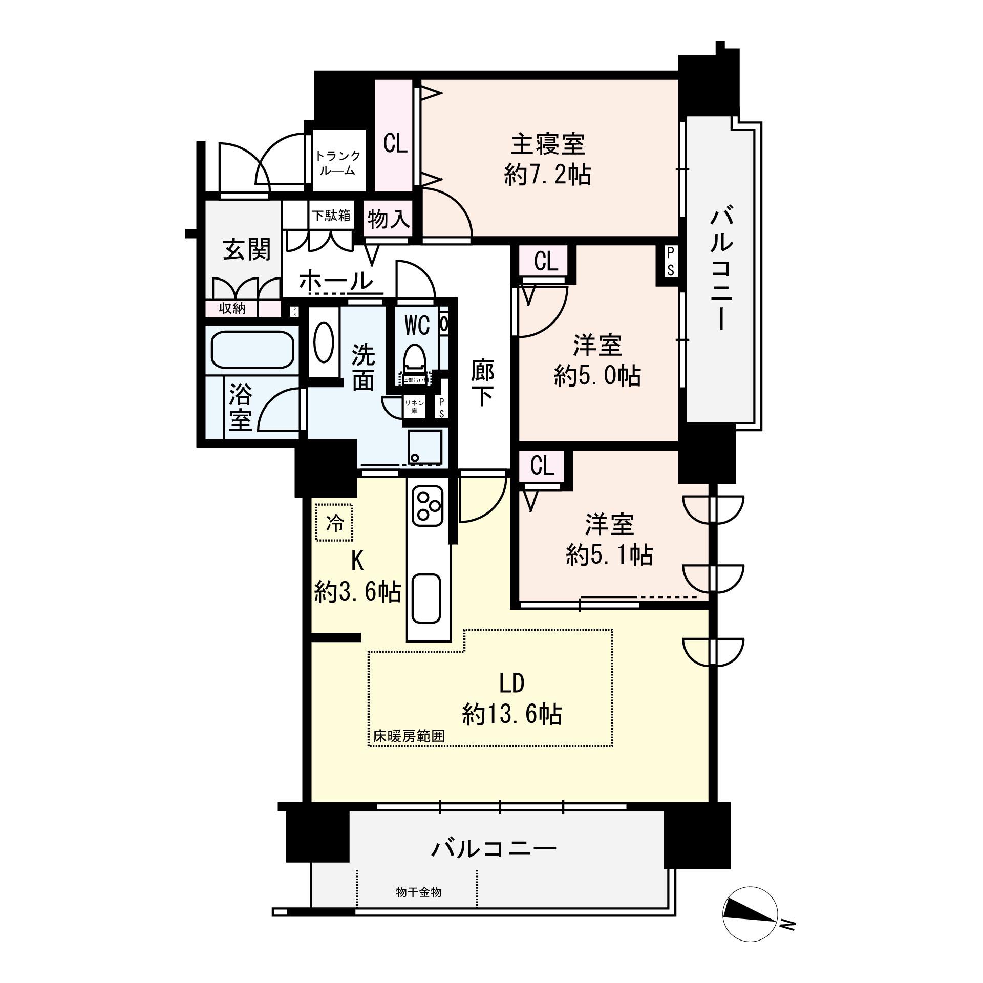 プレミスト円山表参道(3LDK/11階)の間取り写真