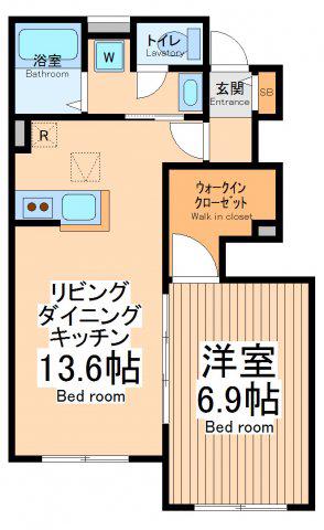 リバーサイドヴィレッジⅣ(1LDK/1階)の間取り写真