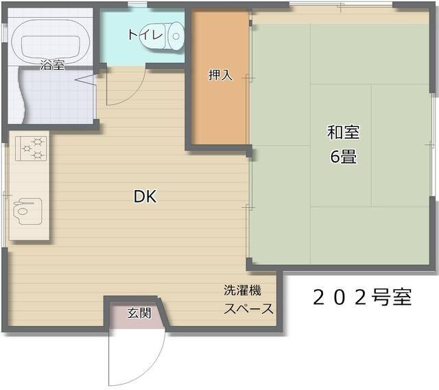 矢留荘(1DK/1階)の間取り写真