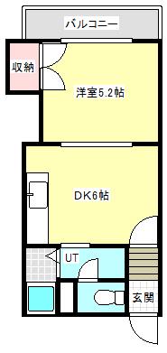 コーポラス魁B(1DK/4階)の間取り写真