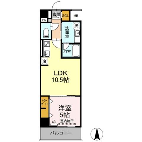 リモナーデ府内(1LDK/7階)の間取り写真