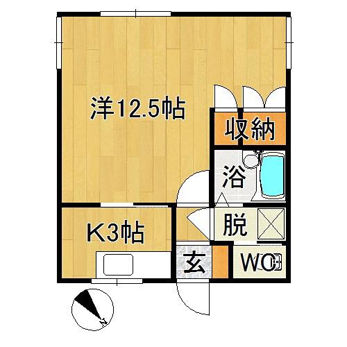 ドミール品川(1K/1階)の間取り写真