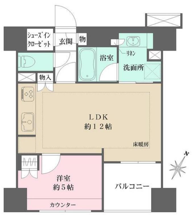 ベリスタ横浜(1LDK/9階)の間取り写真