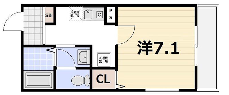ルミエール梛(1K/3階)の間取り写真