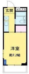グランエスタード(1K/1階)の間取り写真