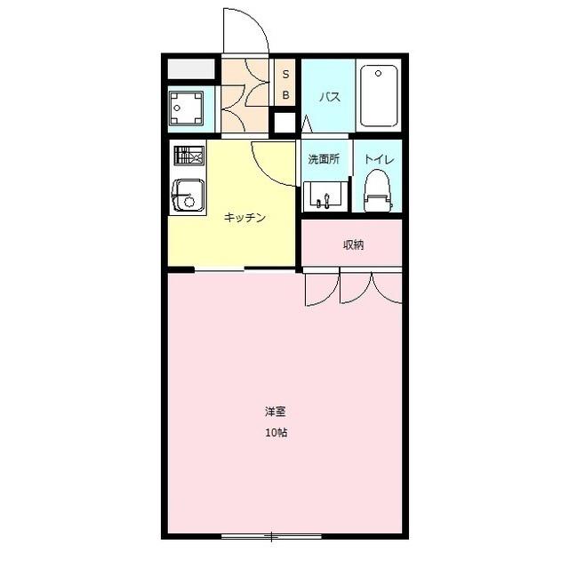 ヴァンテアン(1K/2階)の間取り写真
