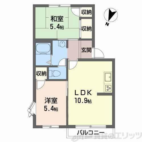 ガーデンハイツ(2LDK/2階)の間取り写真