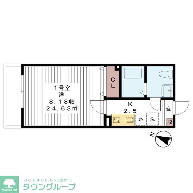 AJ蘇我ウエストI(1K/2階)の間取り写真