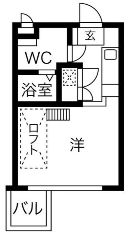 トライアングル旗の台(ワンルーム/3階)の間取り写真
