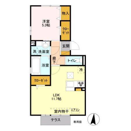 ルミナス(1LDK/1階)の間取り写真