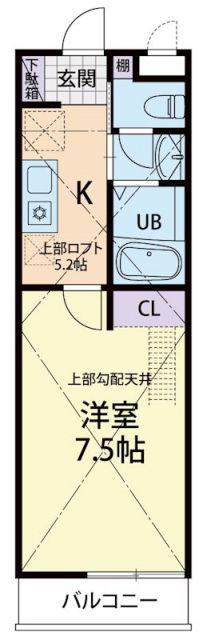 RAFFINE 栃木 (1K/2階)の間取り写真