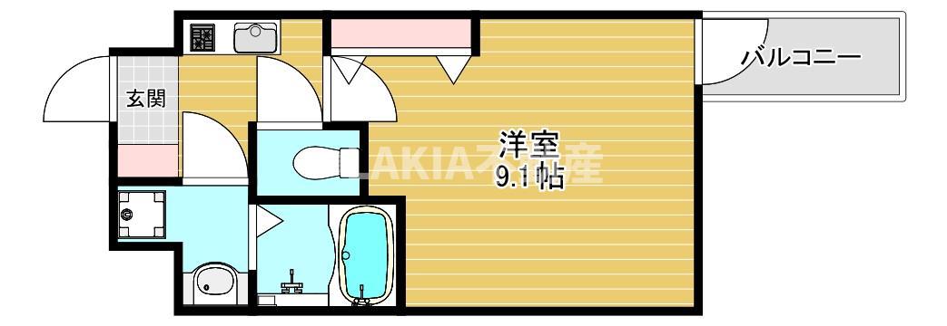 メインステージ心斎橋イースト(1K/6階)の間取り写真