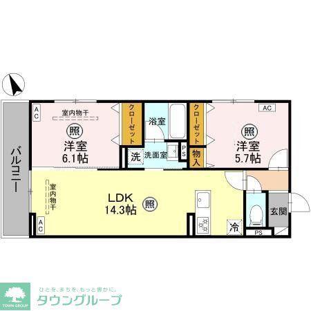 D-ROOM 古市町(2LDK/2階)の間取り写真