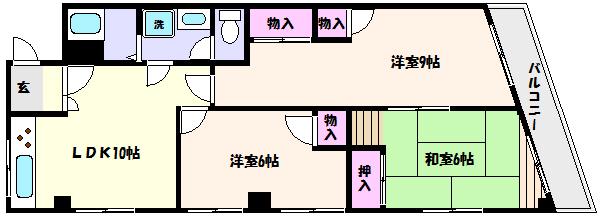 ハローマンション本山(3LDK/2階)の間取り写真
