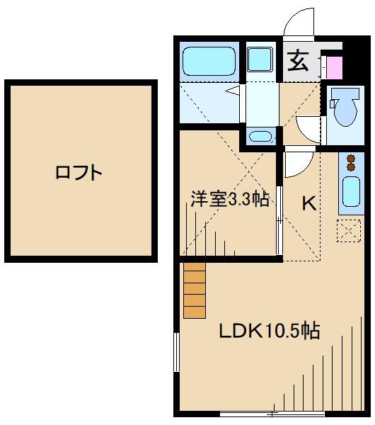 ココライフ妙蓮寺(1LDK/1階)の間取り写真