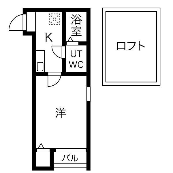 ベルメゾン尾頭橋(1K/2階)の間取り写真