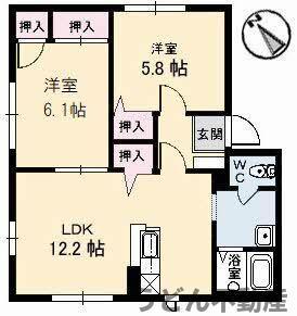 コートMT H館(2LDK/1階)の間取り写真
