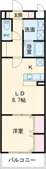 MISTRAL龍野町(1LDK/2階)の間取り写真